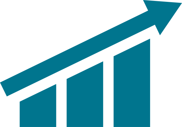 Wachsender Aufwärtstrend Grafik